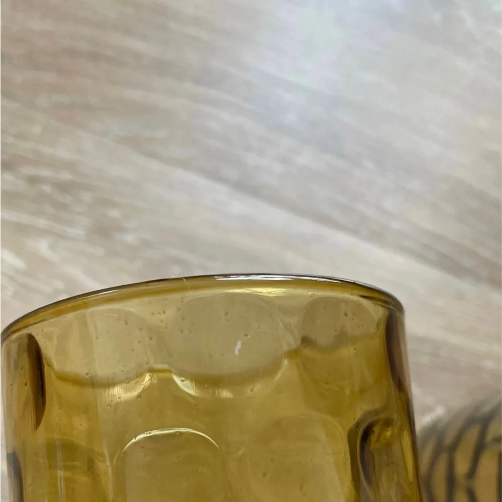 Set of 2 West Elm Dimpled Amber Drinking Glasses